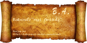 Babcsányi Anikó névjegykártya