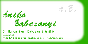 aniko babcsanyi business card