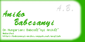 aniko babcsanyi business card
